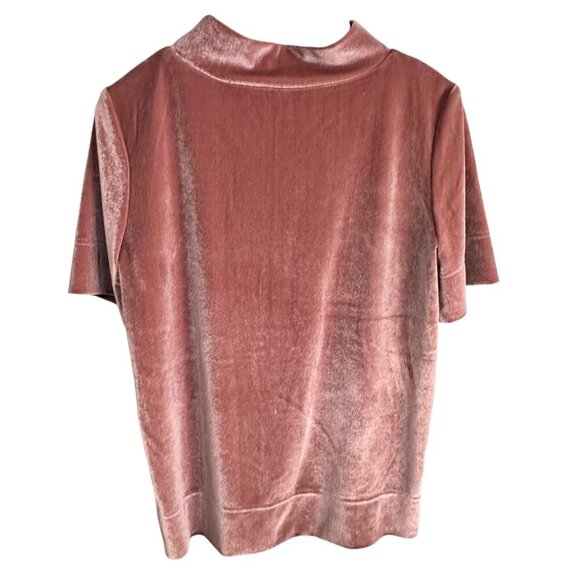 Anthropologie Crushed Velvet Dusty Rose Mock Neck Top Romantic Fairy Size M - Picture 6 of 10